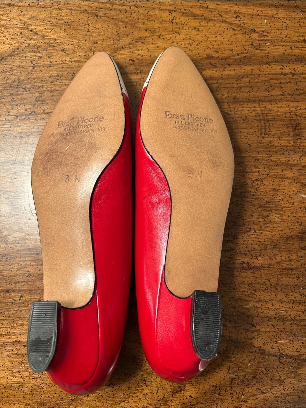Vintage Evan Picone Red and White Pointed Toe Gladiator Pumps - Picture 5 of 6